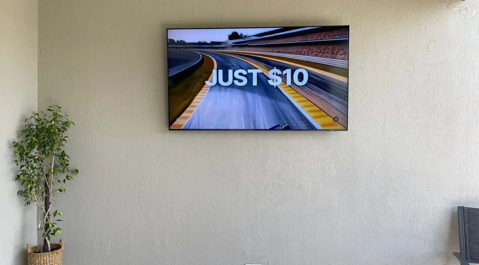Clean wall-mounted TV installation in a modern living room